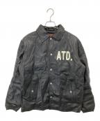AT-DIRTYアットダーティ）の古着「BOLD LEATHER COACH JACKET シープレザーコーチジャケット」｜ブラック