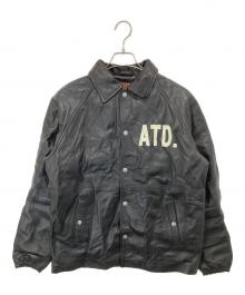 AT-DIRTY（アットダーティ）の古着「BOLD LEATHER COACH JACKET シープレザーコーチジャケット」｜ブラック