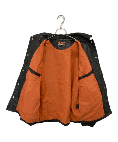 AT-DIRTY（アットダーティ）AT-DIRTY (アットダーティ) BOLD LEATHER COACH JACKET シープレザーコーチジャケット ブラック サイズ:Sの古着・服飾アイテム