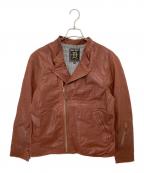 DRESS HIPPYドレスヒッピー）の古着「DH-RIDERS LEATHER JACKET　ディーエイチ・ライダース・レザー・ジャケット」｜ブラウン