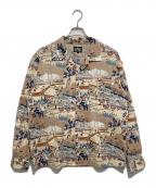 DRESS HIPPYドレスヒッピー）の古着「BASEBALL USA L/S SHIRT　ベースボールUSAロングスリーブシャツ」｜ベージュ
