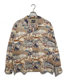 DRESS HIPPY（ドレスヒッピー）の古着「BASEBALL USA L/S SHIRT　ベースボールUSAロングスリーブシャツ」｜ベージュ