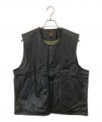 AT-DIRTYアットダーティ）の古着「Jerkin Leather Vest ジャーキンベスト カウレザー 」｜ブラック