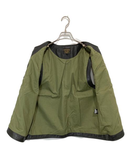 AT-DIRTY（アットダーティ）AT-DIRTY (アットダーティ) Jerkin Leather Vest ジャーキンベスト カウレザー  ブラック サイズ:Lの古着・服飾アイテム