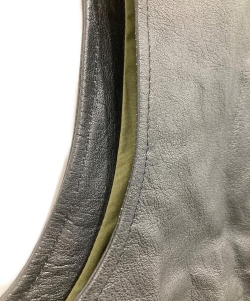 AT-DIRTY（アットダーティ）AT-DIRTY (アットダーティ) Jerkin Leather Vest ジャーキンベスト カウレザー  ブラック サイズ:Lの古着・服飾アイテム