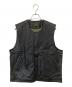 AT-DIRTY（アットダーティ）の古着「Jerkin Leather Vest ジャーキンベスト カウレザー 」｜ブラック