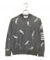 Thom Browne（トムブラウン）の古着「25FW フェザー インターシャ リラックスフィット クルーネック プルオーバー MKA556A-Y3039055 」｜グレー