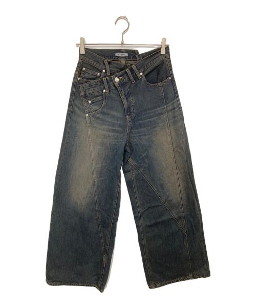 SLY（スライ）SLY (スライ) J/W SWITCHING STRAIGHT PT ジャストウエストソフトスウィッチングストレートパンツ 030JSR11-3511 インディゴ サイズ:1の古着・服飾アイテム