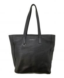 Salvatore Ferragamo（サルヴァトーレ フェラガモ）の古着「レザートートバッグ」｜ブラック