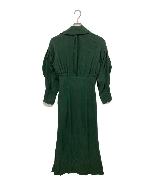 Mame Kurogouchi（マメクロゴウチ）Mame Kurogouchi (マメクロゴウチ) Stripe Jacquard Dress ストライプジャガードドレス グリーン サイズ:1の古着・服飾アイテム