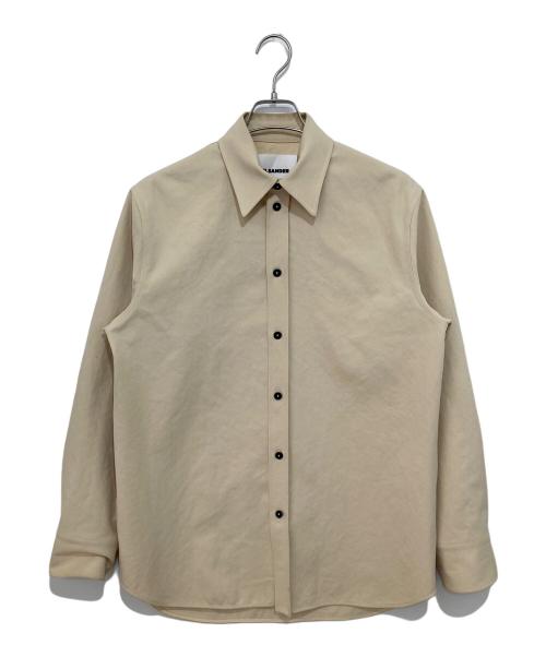 JIL SANDER（ジルサンダー）JIL SANDER (ジルサンダー) ライトウェイト ウール ギャバジン シャツ イエロー サイズ:38/15の古着・服飾アイテム