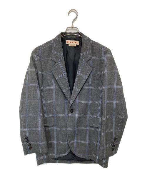 MARNI（マルニ）MARNI (マルニ) チェックテーラードジャケット　GIMA0112U1TW893 グレー サイズ:38の古着・服飾アイテム