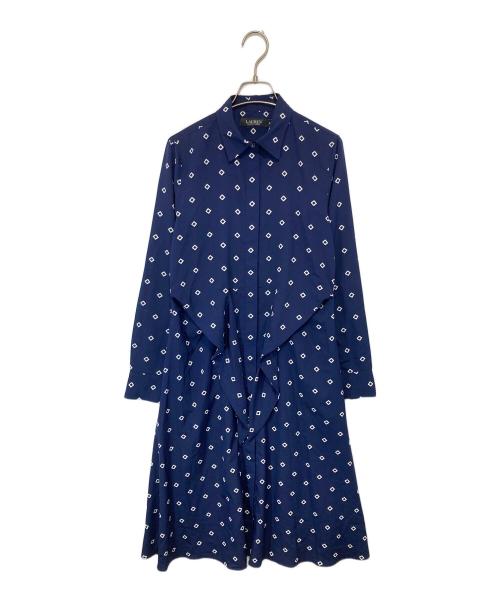 LAUREN RALPH LAUREN（ローレン ラルフ ローレン）LAUREN RALPH LAUREN (ローレン ラルフ ローレン) 長袖ワンピース ネイビー サイズ:00の古着・服飾アイテム