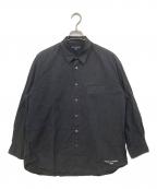 COMME des GARCONS HOMMEコムデギャルソン オム）の古着「22AW 綿タイプライター製品染めセミビッグレギャラ―カラーシャツ　HJ-B004」｜ブラック