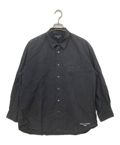 COMME des GARCONS HOMME（コムデギャルソン オム）COMME des GARCONS HOMME (コムデギャルソン オム) 22AW 綿タイプライター製品染めセミビッグレギャラ―カラーシャツ　HJ-B004 ブラック サイズ:Mの古着・服飾アイテム