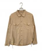 SUGAR CANEシュガーケーン）の古着「COKE STRIPE WORK SHIRT　コーク ストライプ ワーク シャツ　SC28652」｜ベージュ