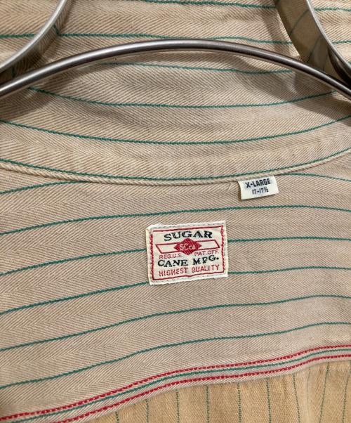 SUGAR CANE（シュガーケーン）SUGAR CANE (シュガーケーン) COKE STRIPE WORK SHIRT　コーク ストライプ ワーク シャツ　SC28652 ベージュ サイズ:XLの古着・服飾アイテム