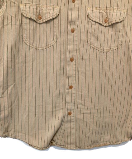 SUGAR CANE（シュガーケーン）SUGAR CANE (シュガーケーン) COKE STRIPE WORK SHIRT　コーク ストライプ ワーク シャツ　SC28652 ベージュ サイズ:XLの古着・服飾アイテム