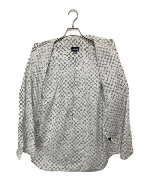 stussy（ステューシー）stussy (ステューシー) ブロックチェックシャツ  ホワイト サイズ:Mの古着・服飾アイテム
