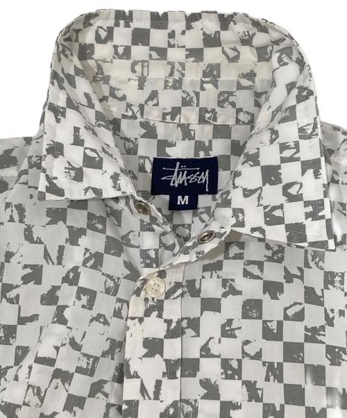 stussy（ステューシー）stussy (ステューシー) ブロックチェックシャツ  ホワイト サイズ:Mの古着・服飾アイテム