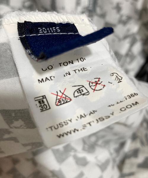 stussy（ステューシー）stussy (ステューシー) ブロックチェックシャツ  ホワイト サイズ:Mの古着・服飾アイテム