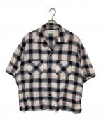 UNUSEDサニーエレメント）の古着「Short-sleeve ombre checked shirt ショートスリーブオンブレチェックシャツ」｜ピンク