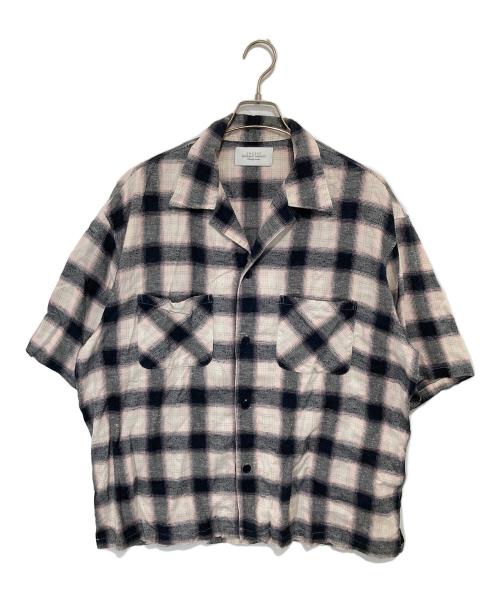 UNUSED（サニーエレメント）UNUSED (サニーエレメント) Short-sleeve ombre checked shirt ショートスリーブオンブレチェックシャツ ピンク サイズ:２の古着・服飾アイテム