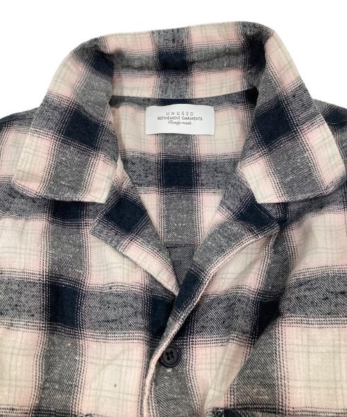 UNUSED（サニーエレメント）UNUSED (サニーエレメント) Short-sleeve ombre checked shirt ショートスリーブオンブレチェックシャツ ピンク サイズ:２の古着・服飾アイテム