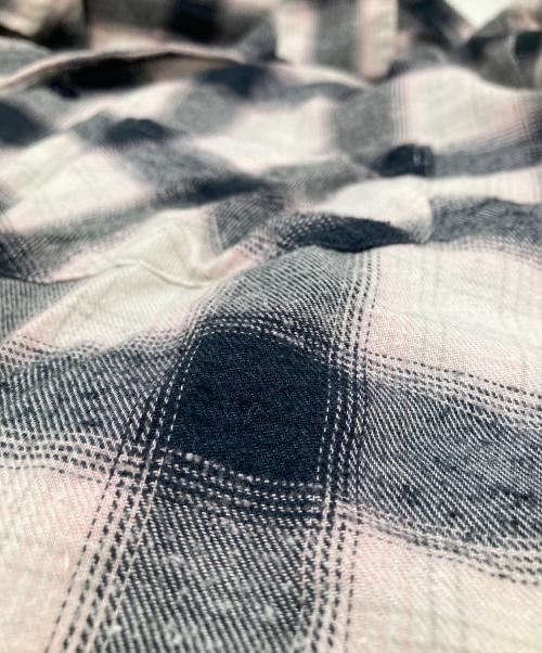 UNUSED（サニーエレメント）UNUSED (サニーエレメント) Short-sleeve ombre checked shirt ショートスリーブオンブレチェックシャツ ピンク サイズ:２の古着・服飾アイテム