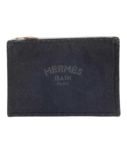 HERMES（エルメス）HERMES (エルメス) ヨッティング フラットポーチ PM コットンキャンバス地 ブラックの古着・服飾アイテム