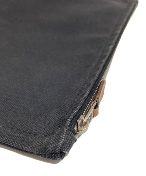 HERMES（エルメス）HERMES (エルメス) ヨッティング フラットポーチ PM コットンキャンバス地 ブラックの古着・服飾アイテム