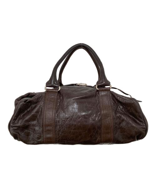 BALENCIAGA（バレンシアガ）BALENCIAGA (バレンシアガ) ホイッスルレザーハンドバッグ ブラウンの古着・服飾アイテム