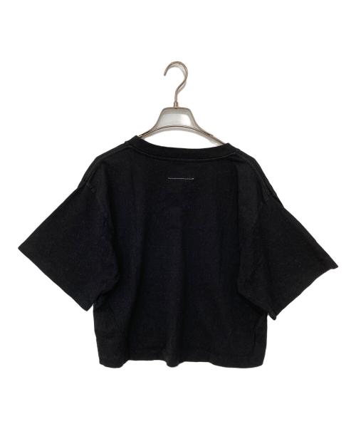 MM6 Maison Margiela（エムエムシックスメゾンマルジェラ）MM6 Maison Margiela (エムエムシックスメゾンマルジェラ) ロゴラベル ショート丈半袖Tシャツ ブラック サイズ:Sの古着・服飾アイテム