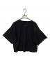 MM6 Maison Margiela (エムエムシックスメゾンマルジェラ) ロゴラベル ショート丈半袖Tシャツ ブラック サイズ:S：8000円