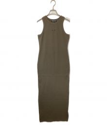 GOD SELECTION XXX（ゴッド セレクション トリプルエックス）の古着「RIB LONG ONE-PIECE　リブロングワンピース　GXL-S25-OP-02」｜カーキ