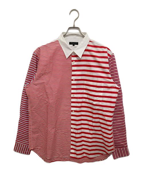 COMME des GARCONS HOMME PLUS（コムデギャルソンオムプリュス）COMME des GARCONS HOMME PLUS (コムデギャルソンオムプリュス) パッチワークデザインボーダーブラウス レッド サイズ:L 未使用品の古着・服飾アイテム