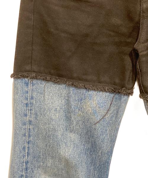MM6 Maison Margiela（エムエムシックスメゾンマルジェラ）MM6 Maison Margiela (エムエムシックスメゾンマルジェラ) コントラストパネルジーンズ ブラック×インディゴ サイズ:38の古着・服飾アイテム