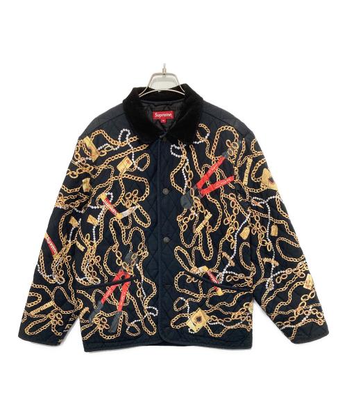 SUPREME（シュプリーム）SUPREME (シュプリーム) chains quited jacket　チェインズ キルティッド ジャケット ブラック サイズ:Mの古着・服飾アイテム