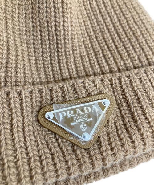 PRADA（プラダ）PRADA (プラダ) ウール&カシミヤ ビーニー ブラウン サイズ:Lの古着・服飾アイテム