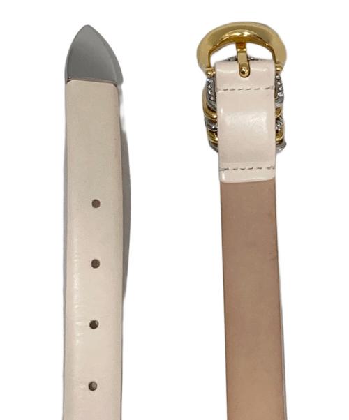 dehanche（デハンシェ）dehanche (デハンシェ) 5リング カーフレザーベルト ホワイトの古着・服飾アイテム