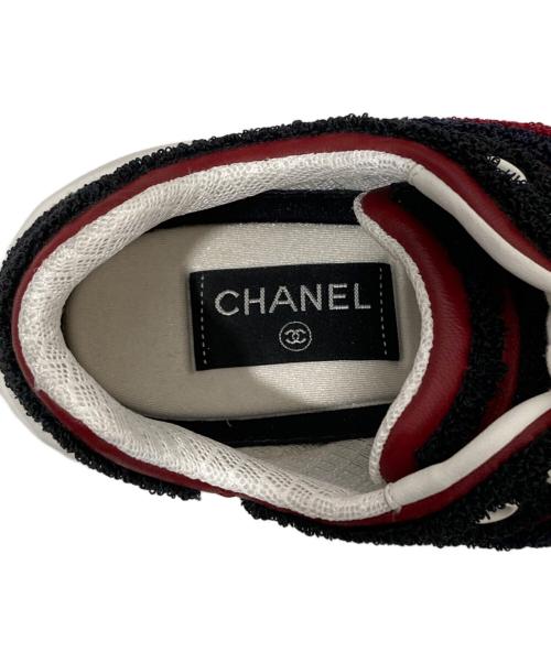 CHANEL（シャネル）CHANEL (シャネル) パイル地ローカットスニーカー ネイビー サイズ:40の古着・服飾アイテム