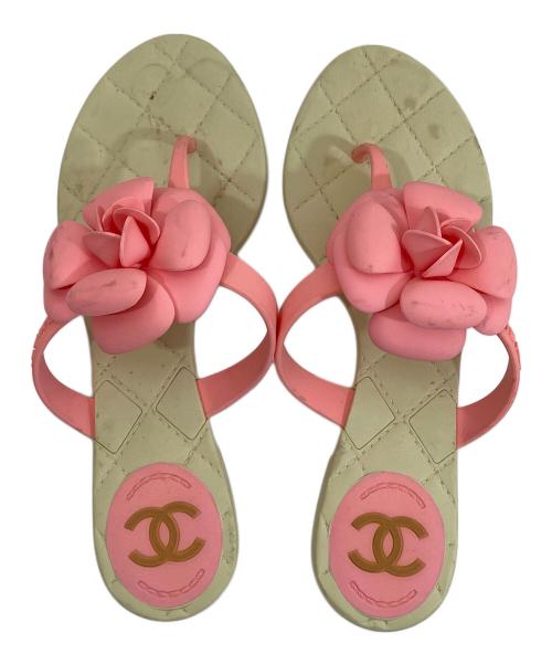 CHANEL（シャネル）CHANEL (シャネル) カメリア ラバーサンダル アイボリー サイズ:36の古着・服飾アイテム