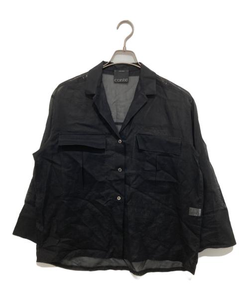 Conte（コンテ）Conte (コンテ) コットン シアー サファリシャツ 8511-1-000013 ブラック サイズ:不明の古着・服飾アイテム