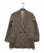 L'appartementアパルトモン）の古着「Houndstooth W Jacket ハウンドトゥースWジャケット 25010560512030」｜ベージュ