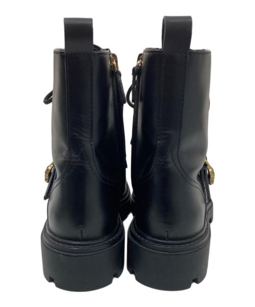 TOD'S（トッズ）TOD'S (トッズ) Buckled leather combat boots　バックルレザーコンバットブーツ ブラック サイズ:36の古着・服飾アイテム