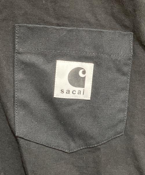 sacai（サカイ）sacai (サカイ) Carhartt WIP (カーハート ワーク イン プログレス) サイドジップ半袖Tシャツ 24-0725S ブラック サイズ:３の古着・服飾アイテム