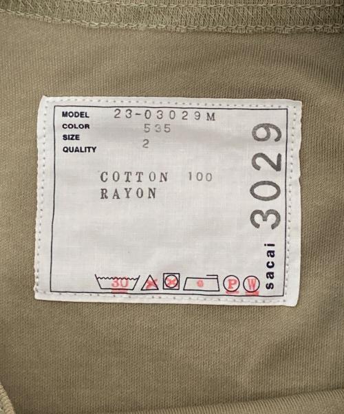 sacai（サカイ）sacai (サカイ) Sロゴ ポケット Tシャツ 23-03029M カーキ サイズ:２の古着・服飾アイテム