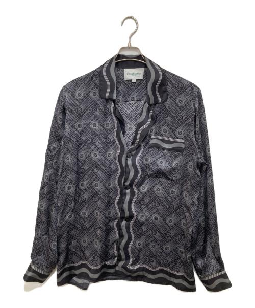 CASABLANCA（カサブランカ）CASABLANCA (カサブランカ) Ping Pong Monogram Silk Shirt MS22-SH-002 ブラック サイズ:Mの古着・服飾アイテム