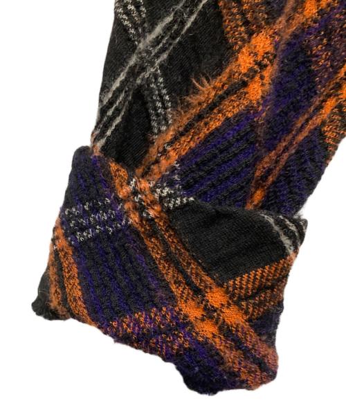 tricot COMME des GARCONS（トリココムデギャルソン）tricot COMME des GARCONS (トリココムデギャルソン) バイアスチェック ウール縮絨 ニットジャケット TP-T050 オレンジ×パープル サイズ:FREEの古着・服飾アイテム