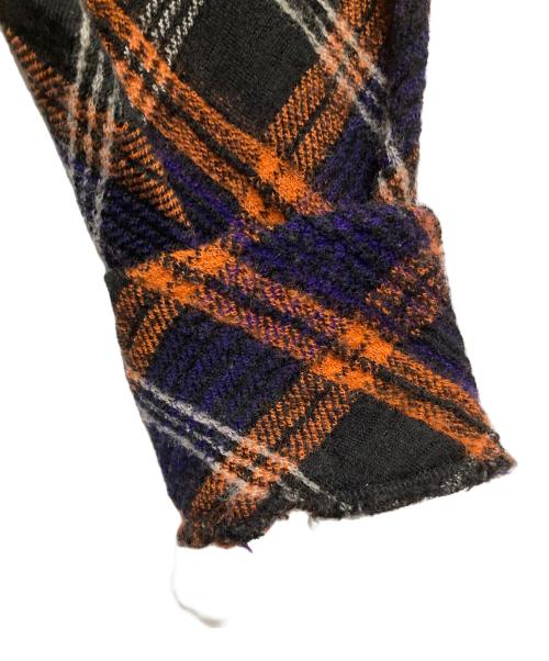 tricot COMME des GARCONS（トリココムデギャルソン）tricot COMME des GARCONS (トリココムデギャルソン) バイアスチェック ウール縮絨 ニットジャケット TP-T050 オレンジ×パープル サイズ:FREEの古着・服飾アイテム